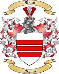 Cano Family Crest from Spain