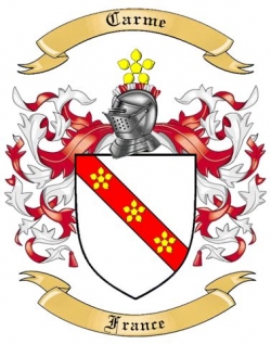 Carme Family Crest from France