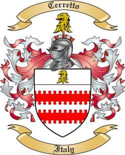 Cerretto Family Crest from Italy