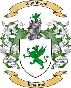 Chadbone Family Crest from England