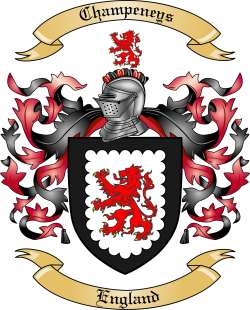 Champeneys Family Crest from England