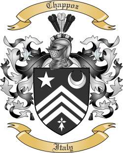 Chappoz Family Crest from Italy