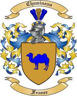 Chemineau Family Crest from France