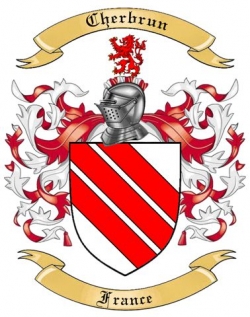 Cherbrun Family Crest from France