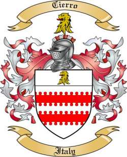 Cierro Family Crest from Italy