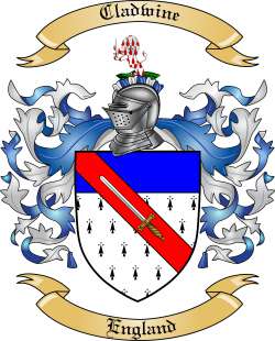 Cladwine Family Crest from England