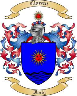 Claretti Family Crest from Italy