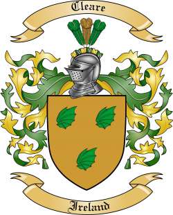Cleare Family Crest from Ireland