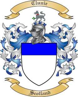 Clunie Family Crest from Scotland
