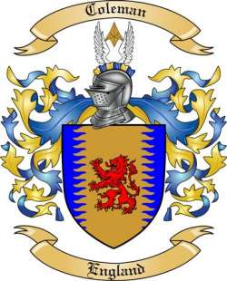 Coleman Family Crest from England