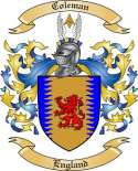 Coleman Family Crest from England