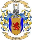 Colman Family Crest from England