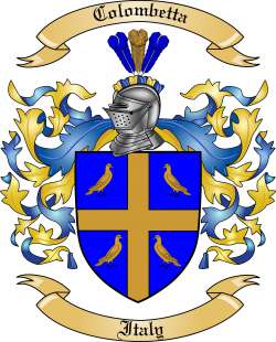 Colombetta Family Crest from Italy