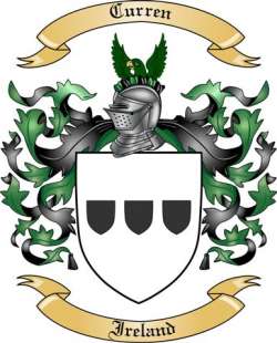 Curren Curren Famiglia Crest Cognome Cappotto Di Arms Heraldry Inciso Tagliacarte 