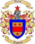 Cyrus Family Crest from England