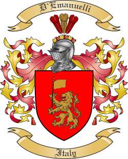 D'Emanuelli Family Crest from Italy