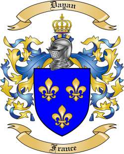 Dayan Family Crest from France
