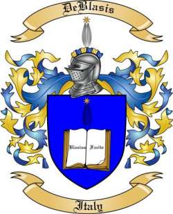 DeBlasis Family Crest from Italy