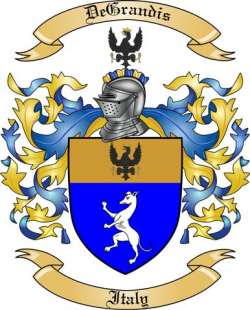DeGrandis Family Crest from Italy