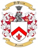 DeParis Family Crest from France