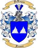 DeRoque Family Crest from France