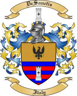 DeSanctis Family Crest from Italy