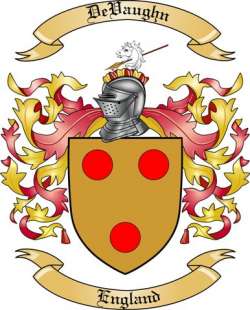 DeVaughn Family Crest from England