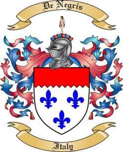 De Negris Family Crest from Italy