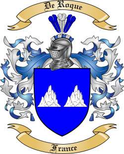 De Roque Family Crest from France