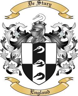 De Stury Family Crest from England