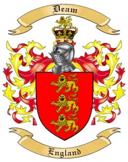 Deam Family Crest from England