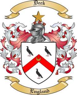 Deck Family Crest from England
