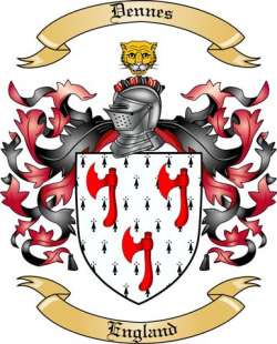 Dennes Family Crest from England