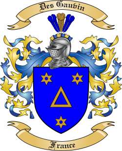 Des Gauvin Family Crest from France