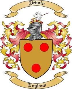 Devoin Family Crest from England