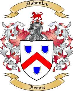 Duboulau Family Crest from France