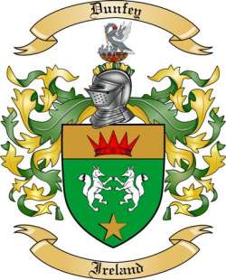 Dunfey Family Crest from Ireland