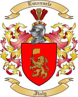 Emanuele Family Crest from Italy