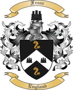 Frear Family Crest from England