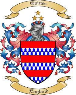 Gaines Family Crest from England