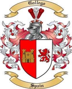 Gallego Family Crest from Spain