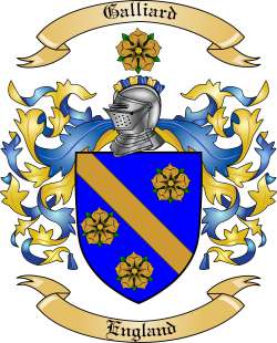 Galliard Family Crest from England