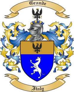Grande Family Crest from Italy