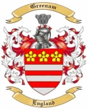 Greenam Family Crest from England