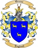 Greene Family Crest from England