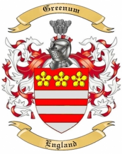 Greenum Family Crest from England