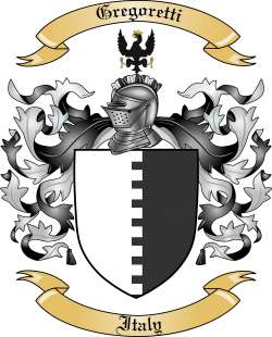 Gregoretti Family Crest from Italy