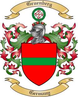 Gruenberg Family Crest from Germany