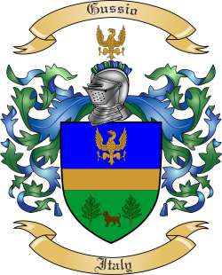 Gussio Family Crest from Italy