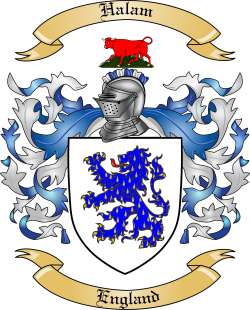 Halam Family Crest from England